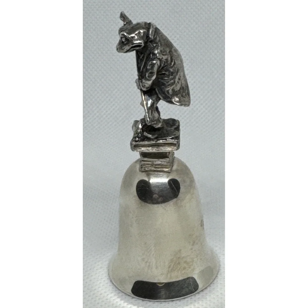 Beatrix Potter Jeremy Fisher Frog Fishing Pewter Bell NE Collectors
